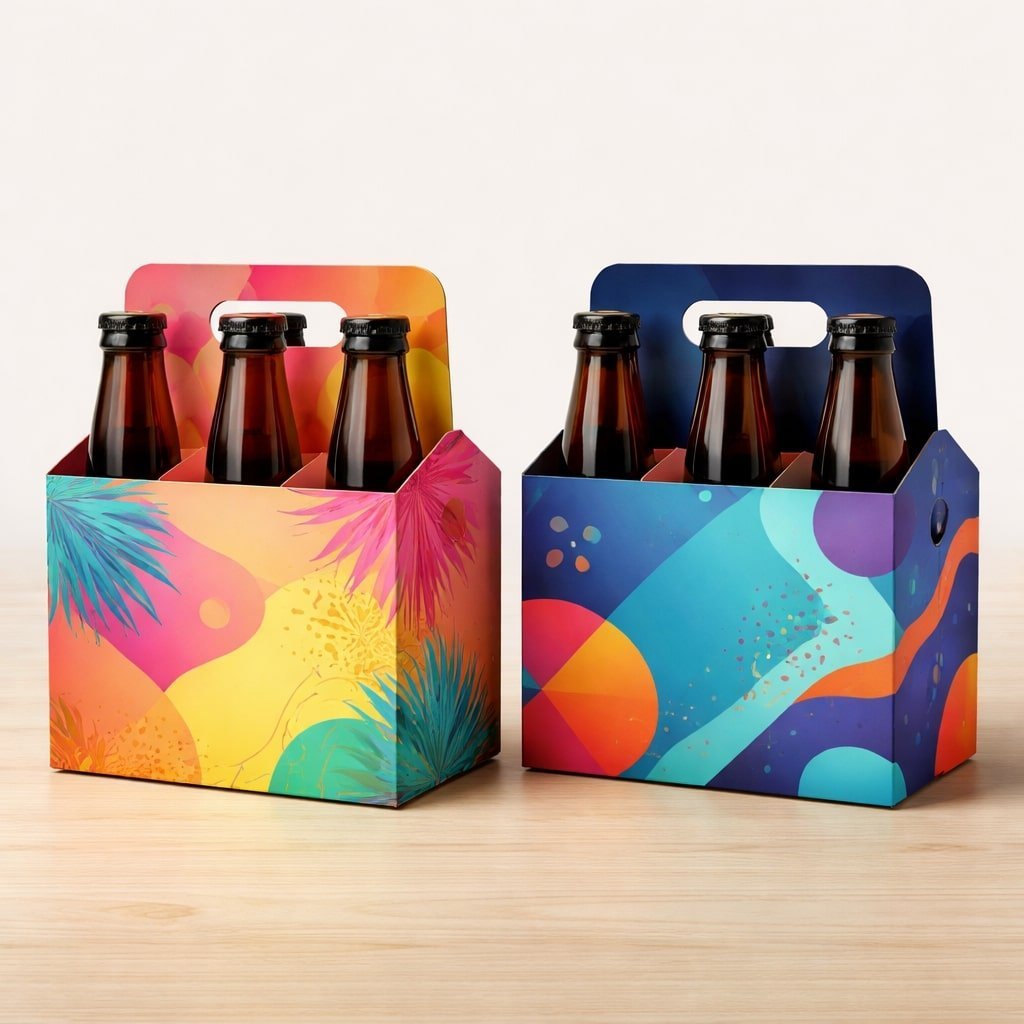 custom printed 4 pack bottle carrier
